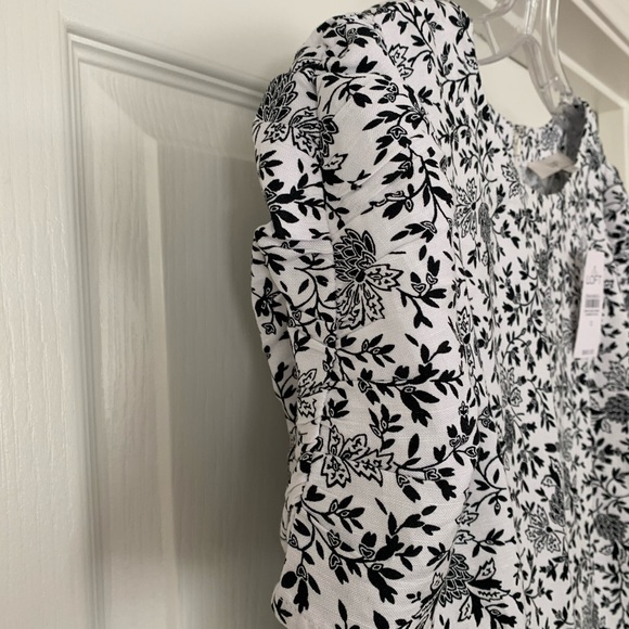 Loft Floral Ruched Sleeve Shift Dress - Picture 4 of 6